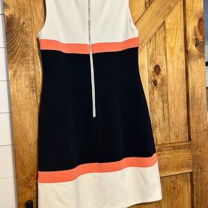Tommy Hilfiger Black, White, and Coral Mini Dress